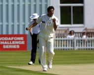 24 May 2001:  Wasim Akram of Pakistan dismisses Ashley Wright of Leicestershire for nought in the Vodafone Challenge Series match at Grace Road, Leicester. Leicestershire were bowled out for 96.   Mandatory Credit: Mike Finn-Kelcey/ALLSPORT